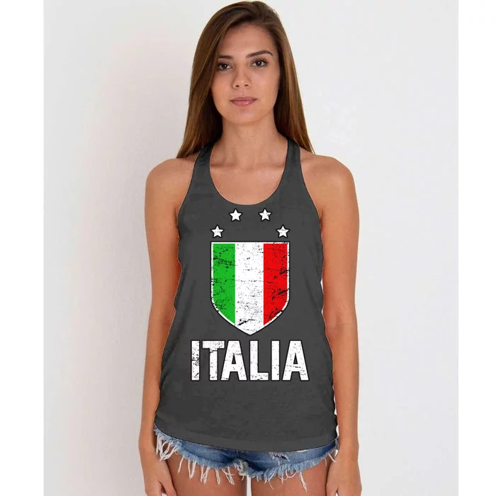 Vintage Italia Shield Crest Women's Knotted Racerback Tank