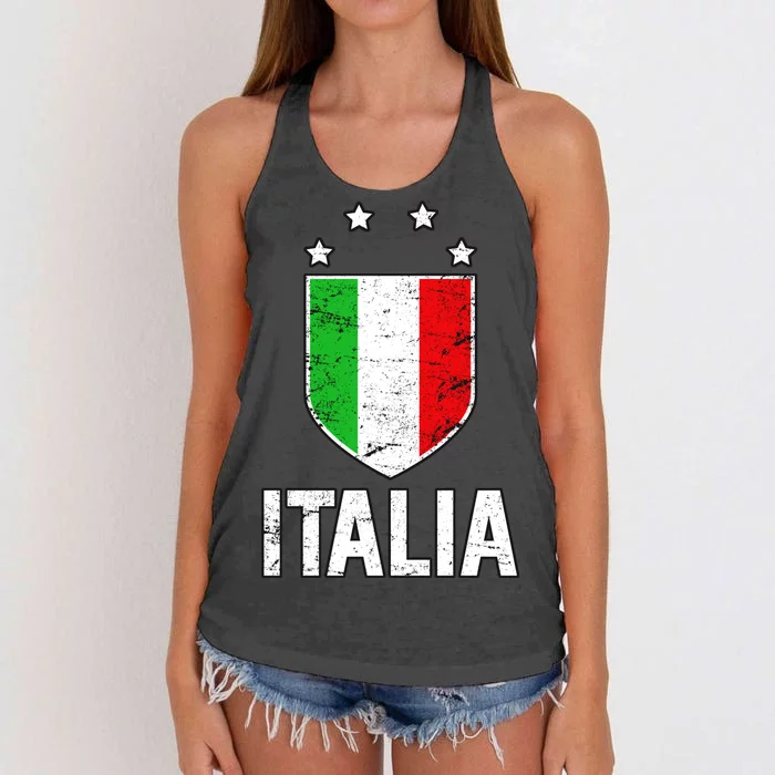 Vintage Italia Shield Crest Women's Knotted Racerback Tank