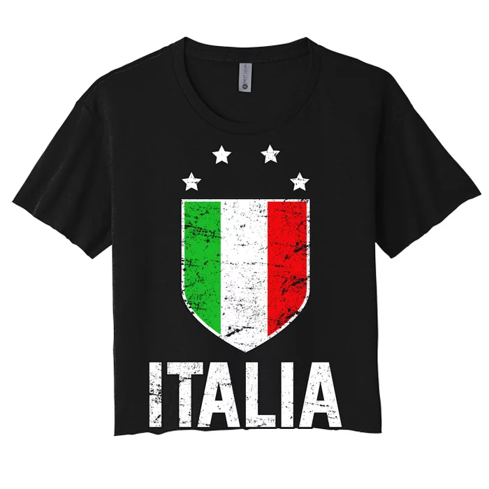 Vintage Italia Shield Crest Women's Crop Top Tee