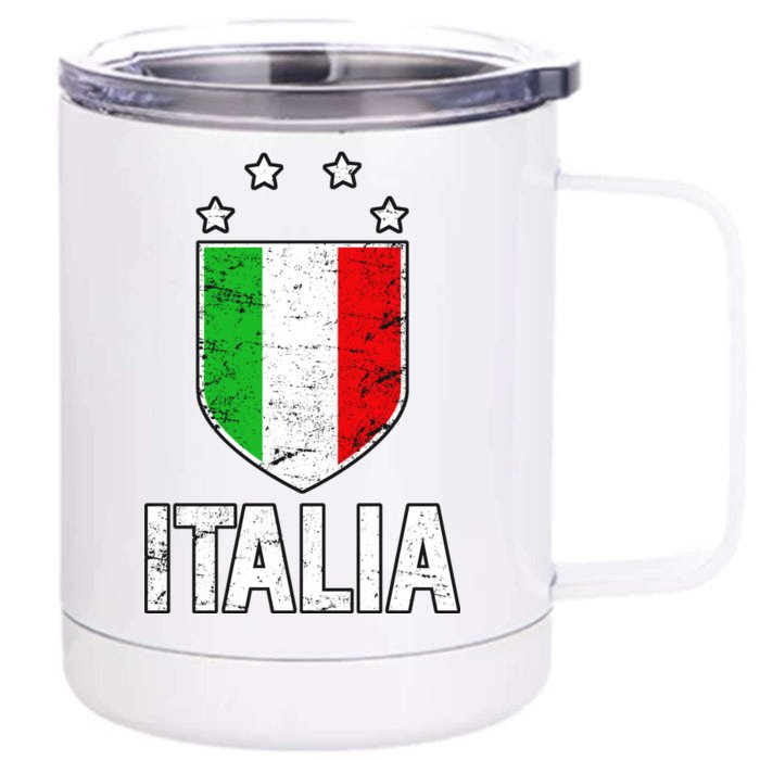 Vintage Italia Shield Crest Front & Back 12oz Stainless Steel Tumbler Cup