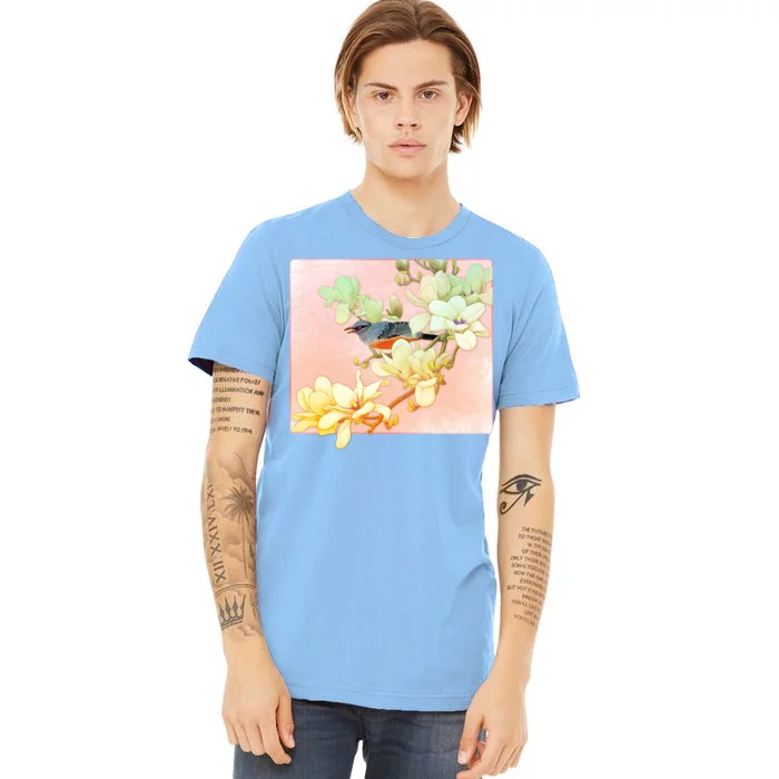 Vintage Japanese Bird Flowers Premium T-Shirt