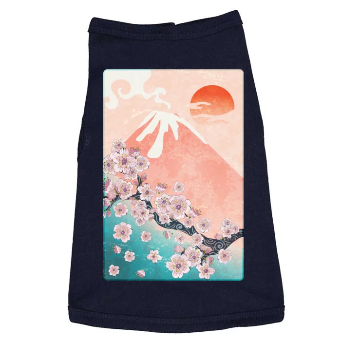 Vintage Japanese Cherry Blossoms with Mount Fuji Doggie Tank