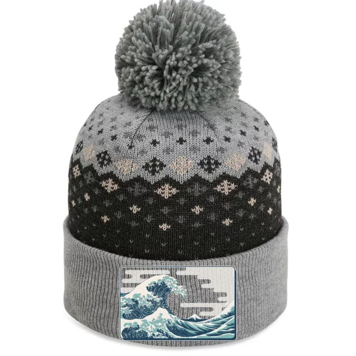 Vintage Japanese Great Wave The Baniff Cuffed Pom Beanie