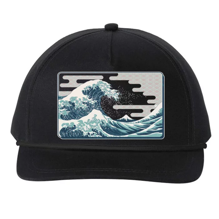 Vintage Japanese Great Wave Snapback Five-Panel Rope Hat