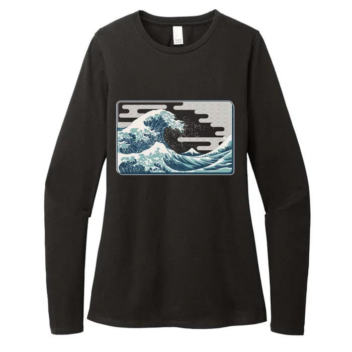 Vintage Japanese Great Wave Womens CVC Long Sleeve Shirt