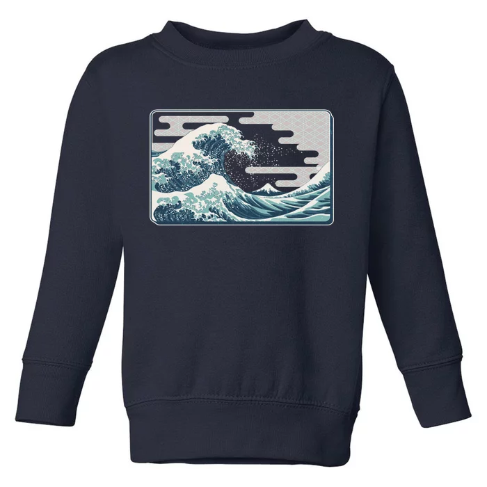 Vintage Japanese Great Wave Toddler Sweatshirt