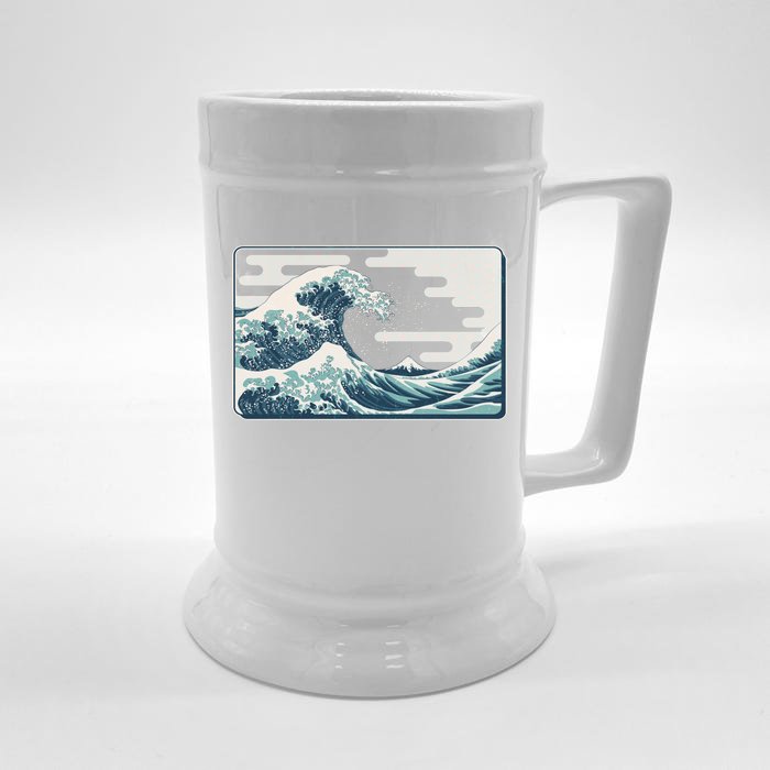 Vintage Japanese Great Wave Front & Back Beer Stein