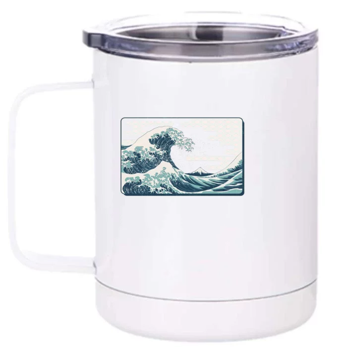 Vintage Japanese Great Wave Front & Back 12oz Stainless Steel Tumbler Cup