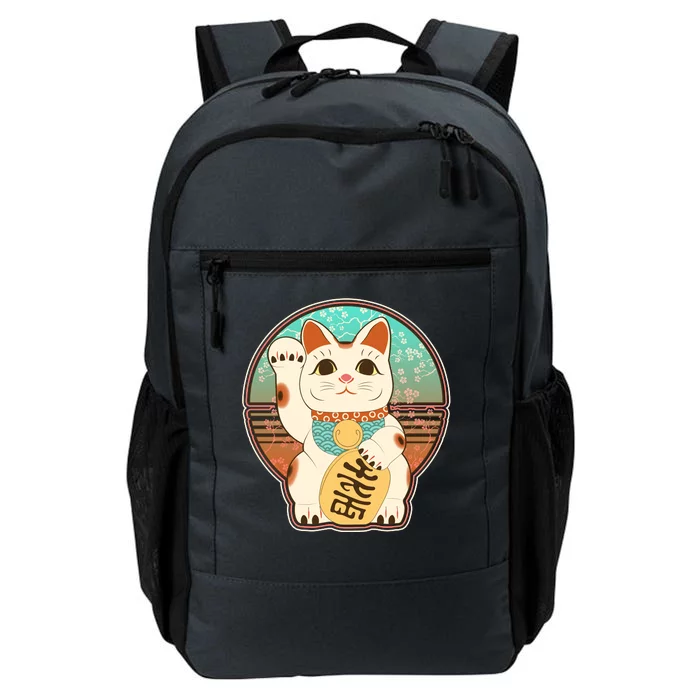 Vintage Japanese Maneki Neko Lucky Cat Daily Commute Backpack