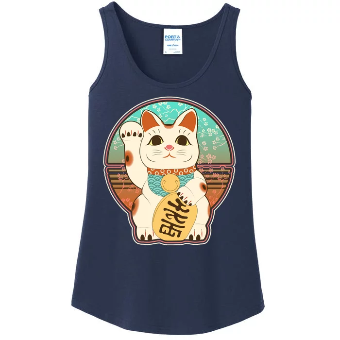 Vintage Japanese Maneki Neko Lucky Cat Ladies Essential Tank