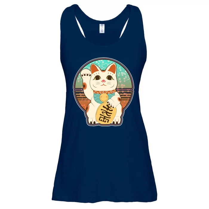 Vintage Japanese Maneki Neko Lucky Cat Ladies Essential Flowy Tank