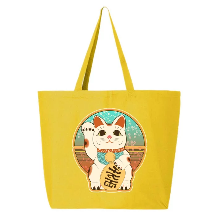 Vintage Japanese Maneki Neko Lucky Cat 25L Jumbo Tote