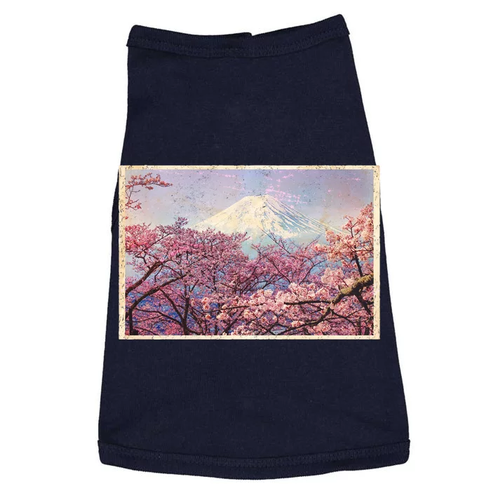 Vintage Japanese Mt. Fuji & Cherry Blossoms Doggie Tank