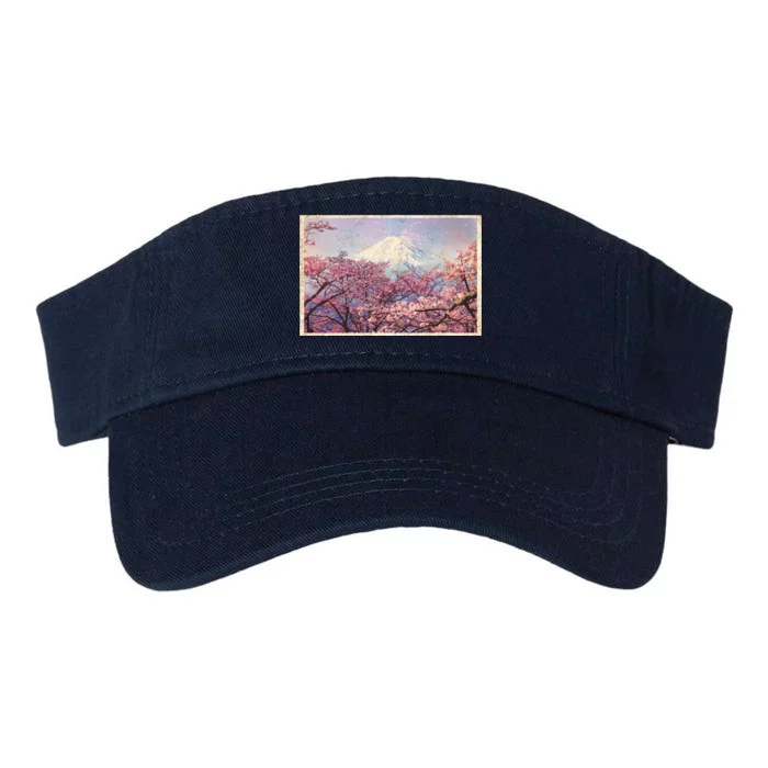 Vintage Japanese Mt. Fuji & Cherry Blossoms Valucap Bio-Washed Visor