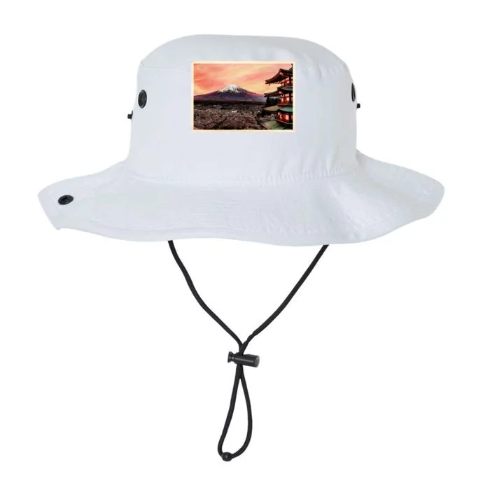 Vintage Japanese Mt. Fuji Pagoda and Cherry Blossoms Legacy Cool Fit Booney Bucket Hat