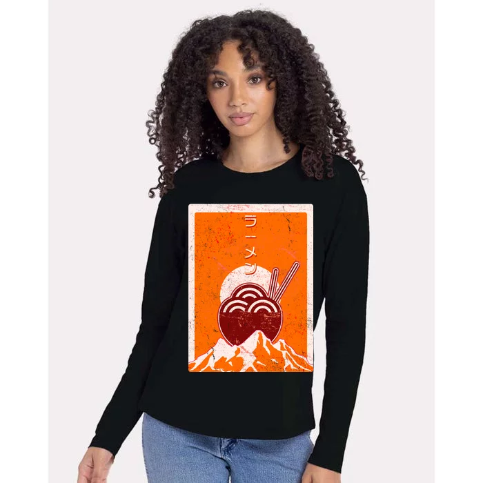 Vintage Japanese Ramen Bowl Womens Cotton Relaxed Long Sleeve T-Shirt