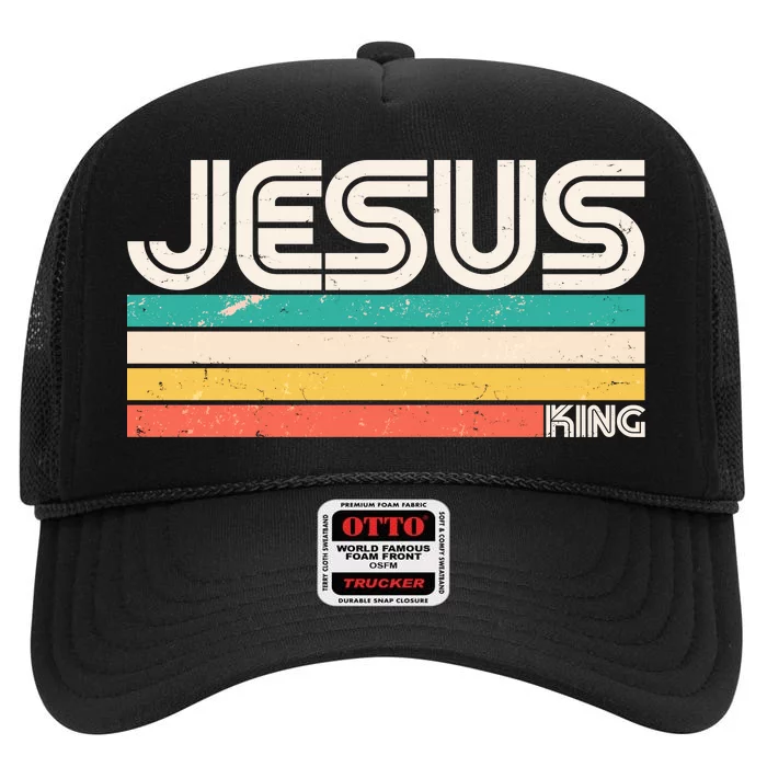 Vintage Jesus King High Crown Mesh Trucker Hat