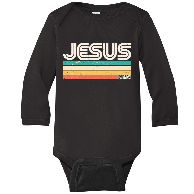 Vintage Jesus King Baby Long Sleeve Bodysuit