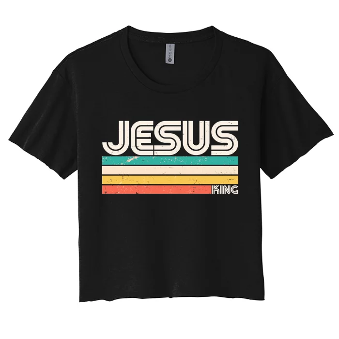 Vintage Jesus King Women's Crop Top Tee