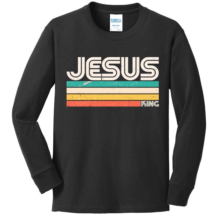 Vintage Jesus King Kids Long Sleeve Shirt