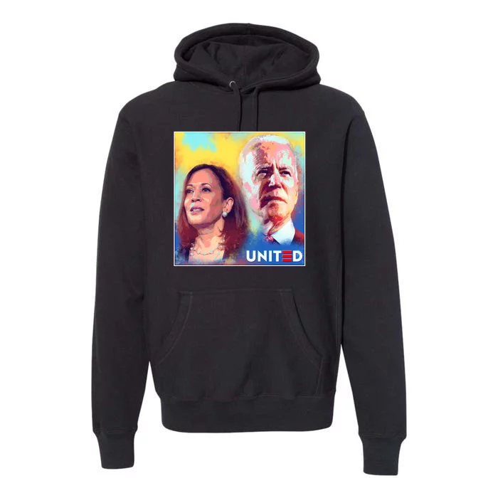 Vintage Joe Biden Kamala Harris United Poster Premium Hoodie