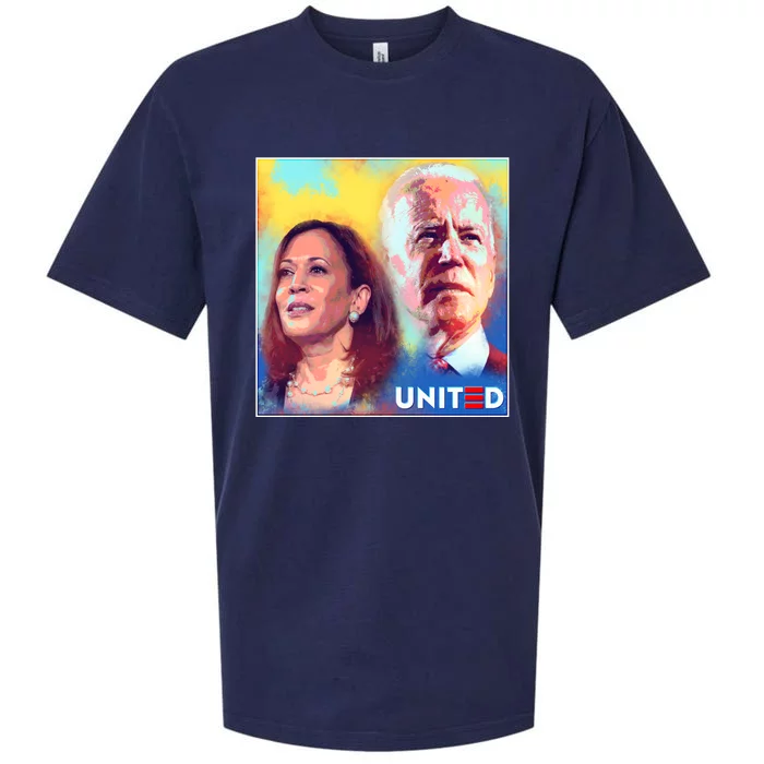 Vintage Joe Biden Kamala Harris United Poster Sueded Cloud Jersey T-Shirt