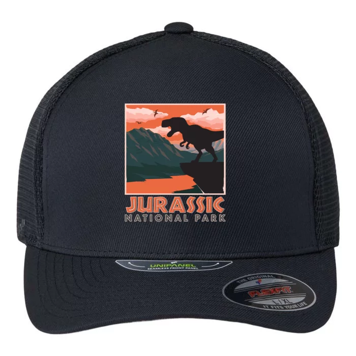 Vintage Jurassic National Park Poster Flexfit Unipanel Trucker Cap