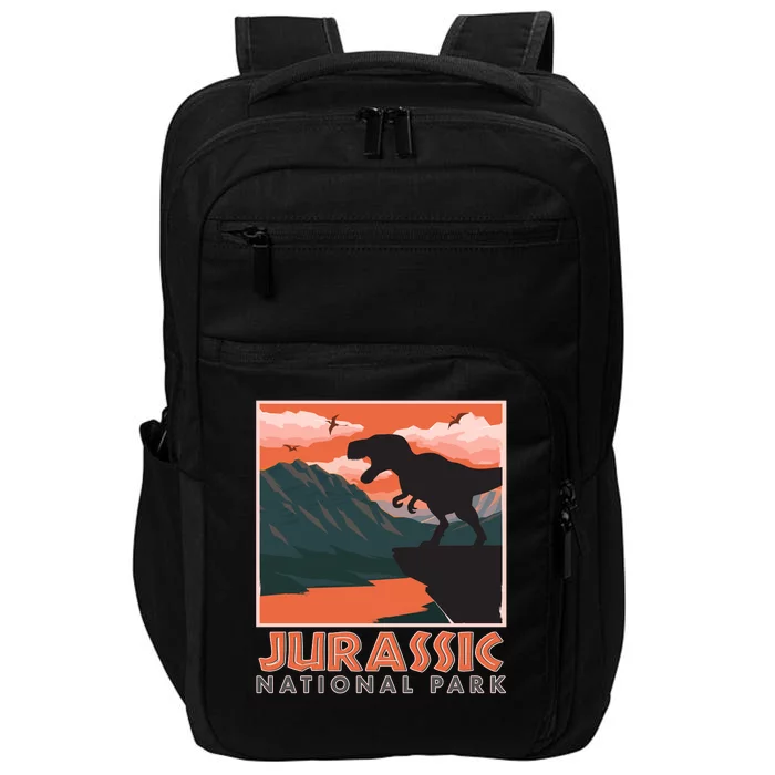 Vintage Jurassic National Park Poster Impact Tech Backpack