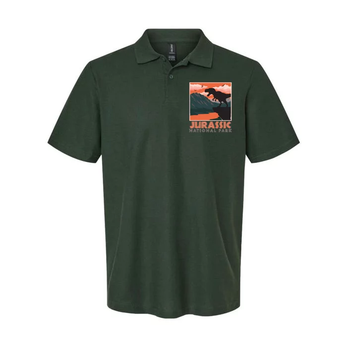 Vintage Jurassic National Park Poster Softstyle Adult Sport Polo