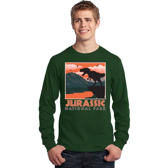 Vintage Jurassic National Park Poster Tall Long Sleeve T-Shirt