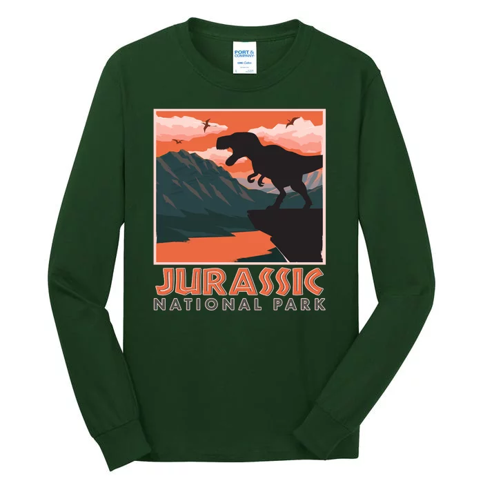 Vintage Jurassic National Park Poster Tall Long Sleeve T-Shirt