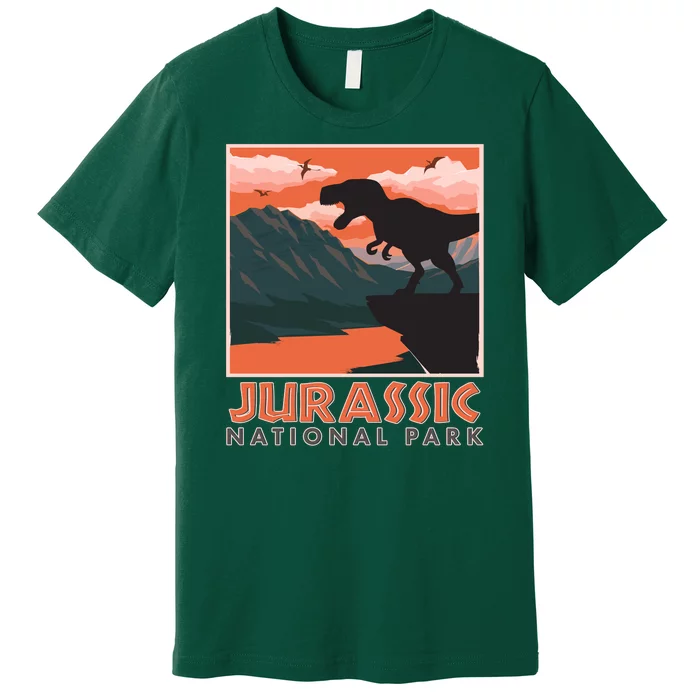 Vintage Jurassic National Park Poster Premium T-Shirt