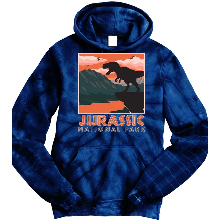 Vintage Jurassic National Park Poster Tie Dye Hoodie