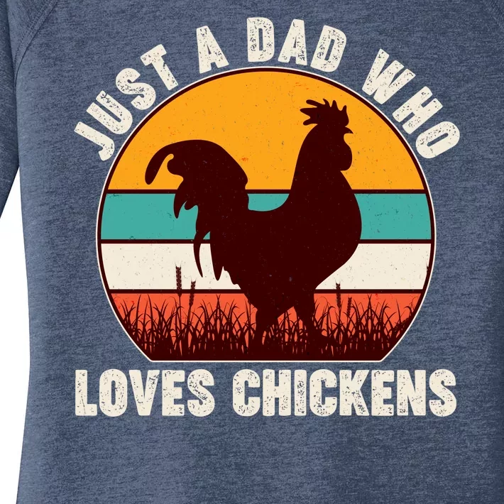 Vintage Just A Dad Who Loves Chickens Women's Perfect Tri Tunic Long Sleeve Shirt