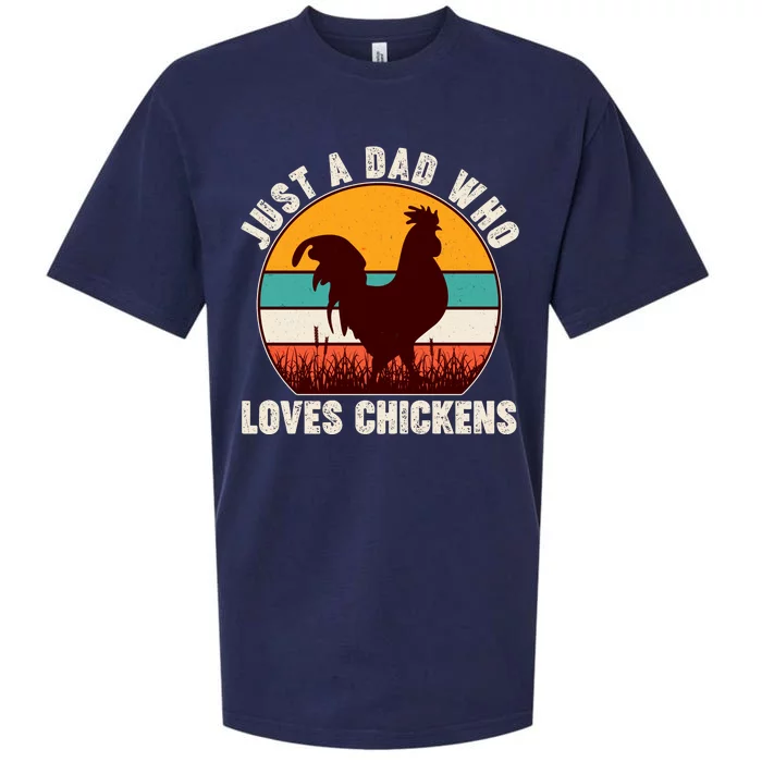 Vintage Just A Dad Who Loves Chickens Sueded Cloud Jersey T-Shirt