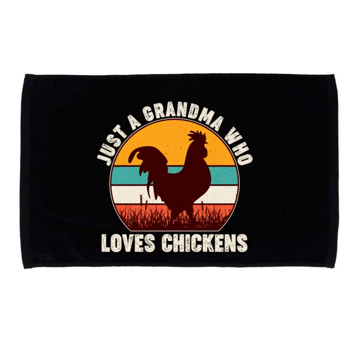 Vintage Just A Grandma Who Loves Chickens Microfiber Hand Towel