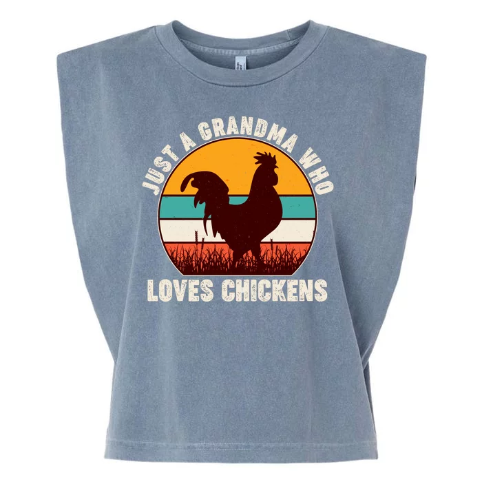 Vintage Just A Grandma Who Loves Chickens Garment-Dyed Women's Muscle Tee