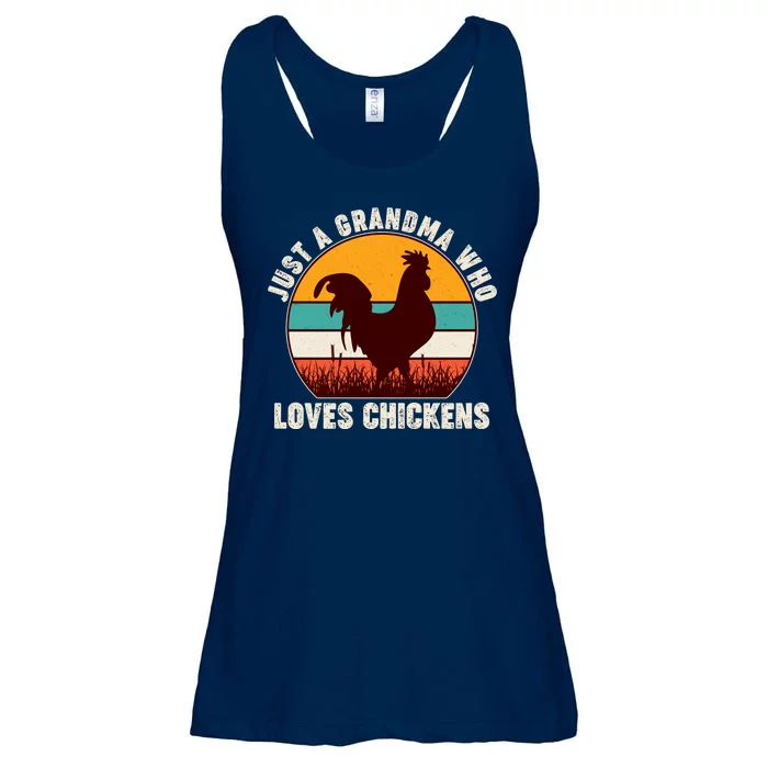 Vintage Just A Grandma Who Loves Chickens Ladies Essential Flowy Tank