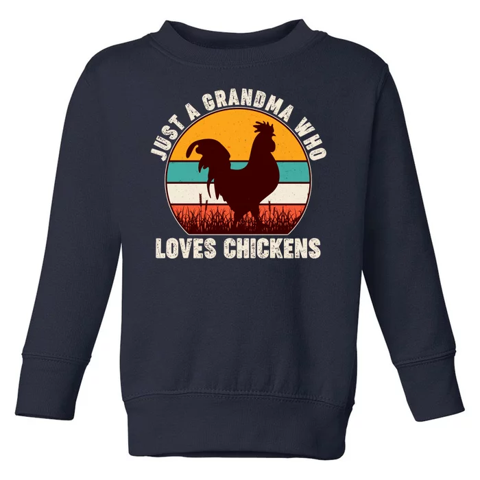 Vintage Just A Grandma Who Loves Chickens Toddler Sweatshirt