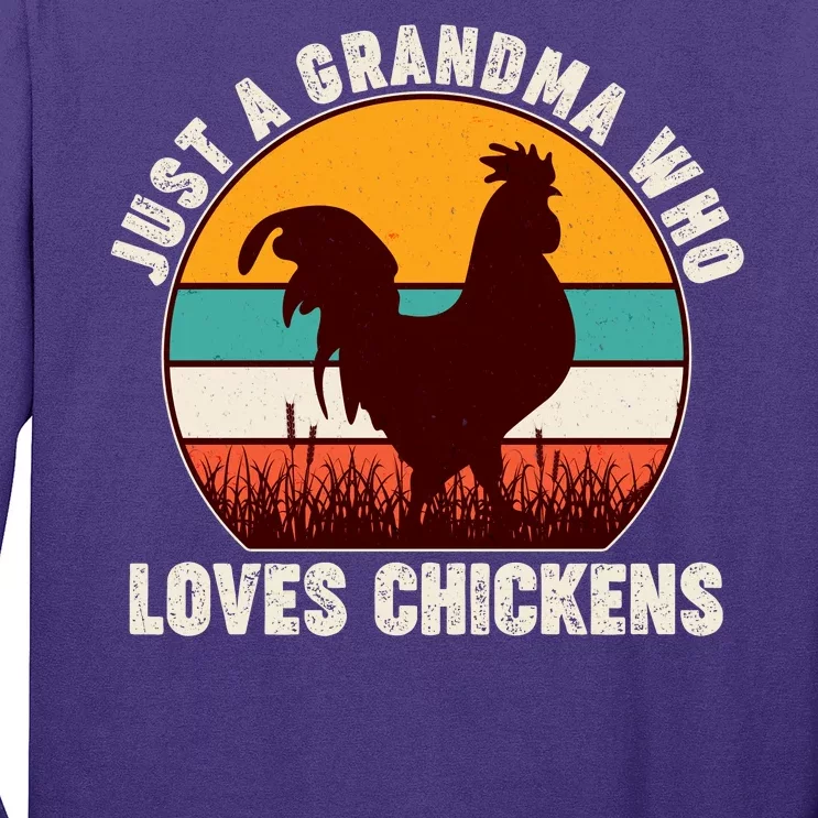 Vintage Just A Grandma Who Loves Chickens Long Sleeve Shirt