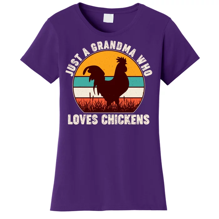 Vintage Just A Grandma Who Loves Chickens Women's T-Shirt