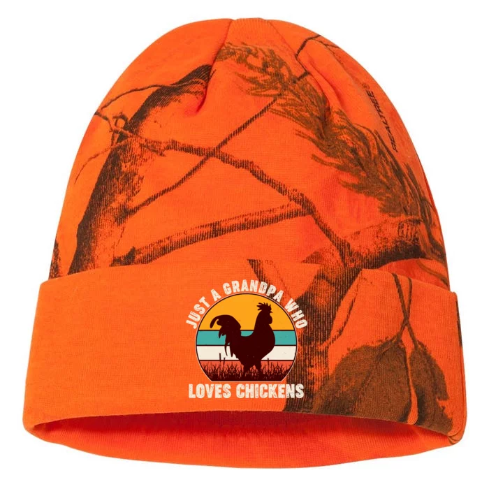 Vintage Just A Grandpa Who Loves Chickens Kati - 12in Camo Beanie