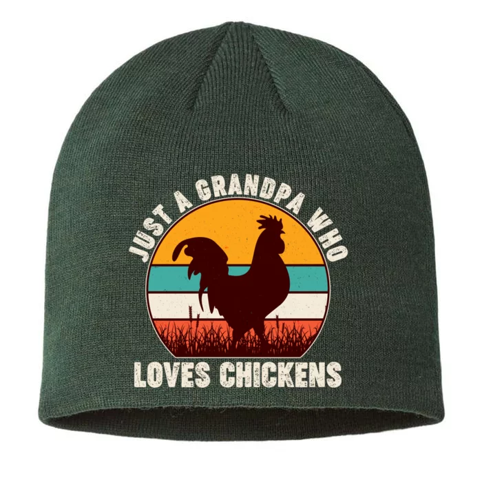 Vintage Just A Grandpa Who Loves Chickens 8 1/2in Sustainable Knit Beanie