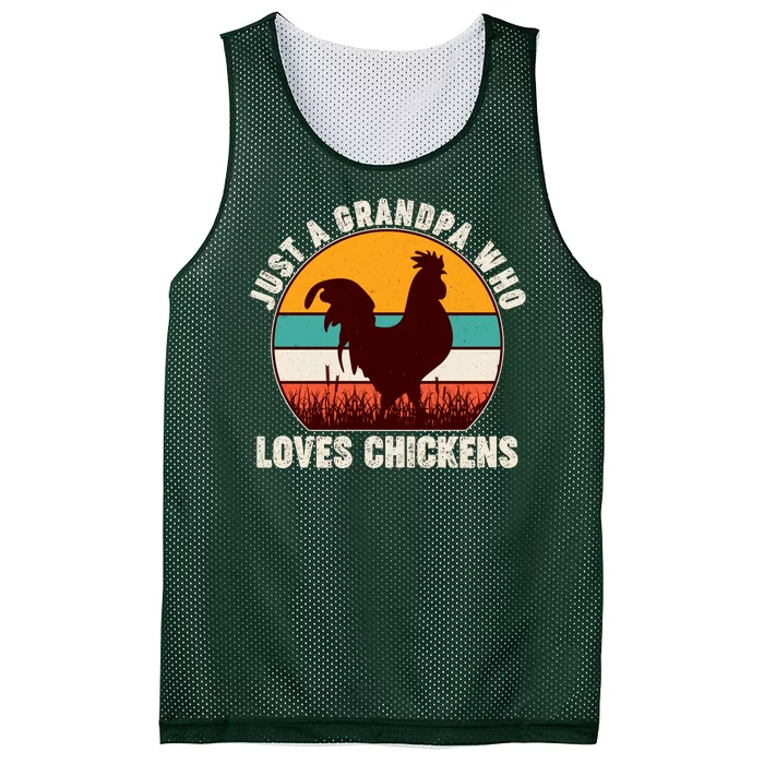 Vintage Just A Grandpa Who Loves Chickens Mesh Reversible Basketball Jersey Tank