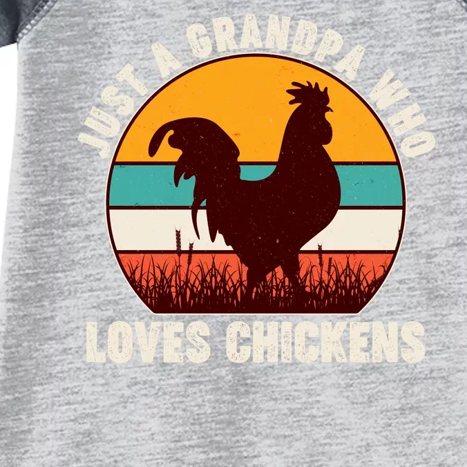 Vintage Just A Grandpa Who Loves Chickens Infant Baby Jersey Bodysuit