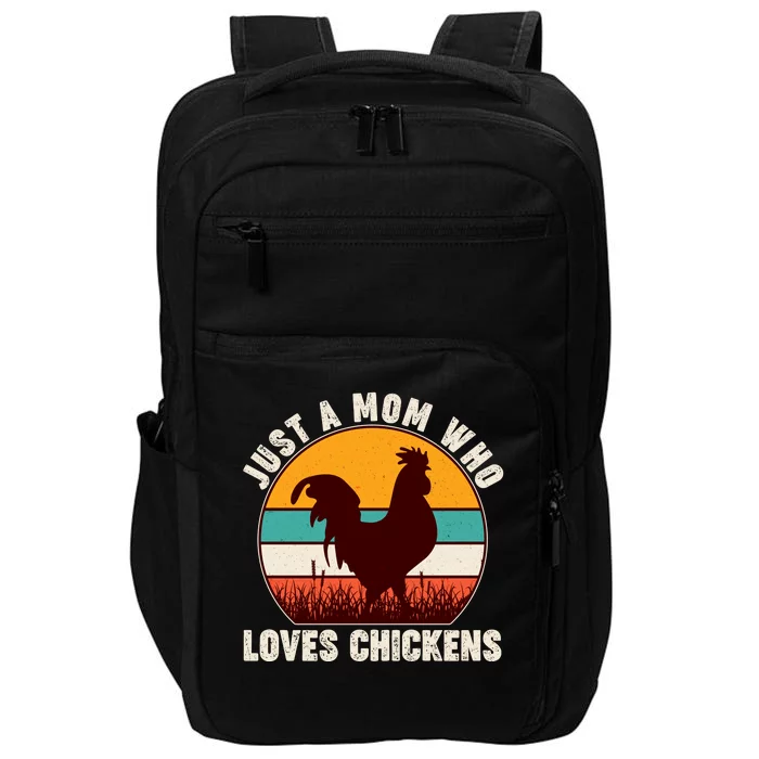 Vintage Just A Mom Who Loves Chickens Impact Tech Backpack