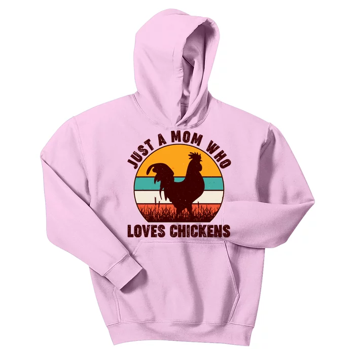 Vintage Just A Mom Who Loves Chickens Kids Hoodie