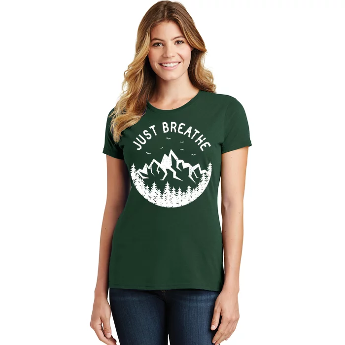 Vintage Just Breathe Nature Adventure Women's T-Shirt