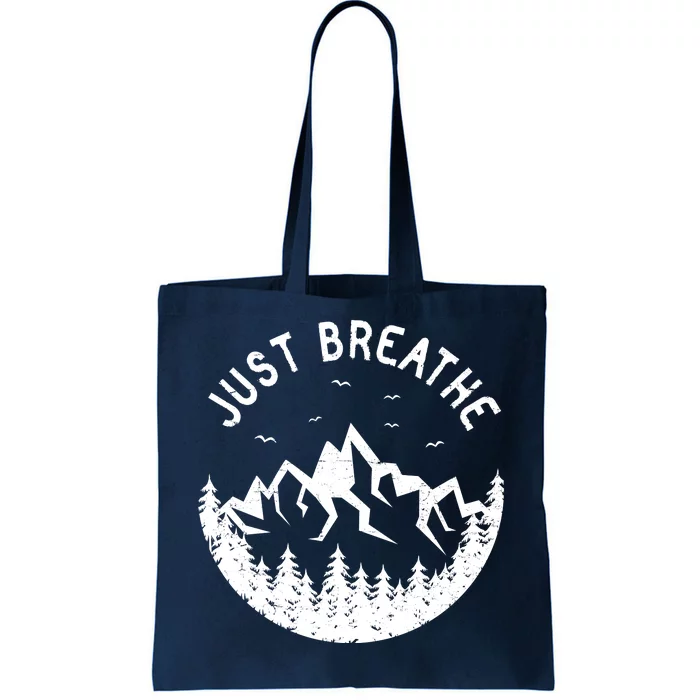 Vintage Just Breathe Nature Adventure Tote Bag