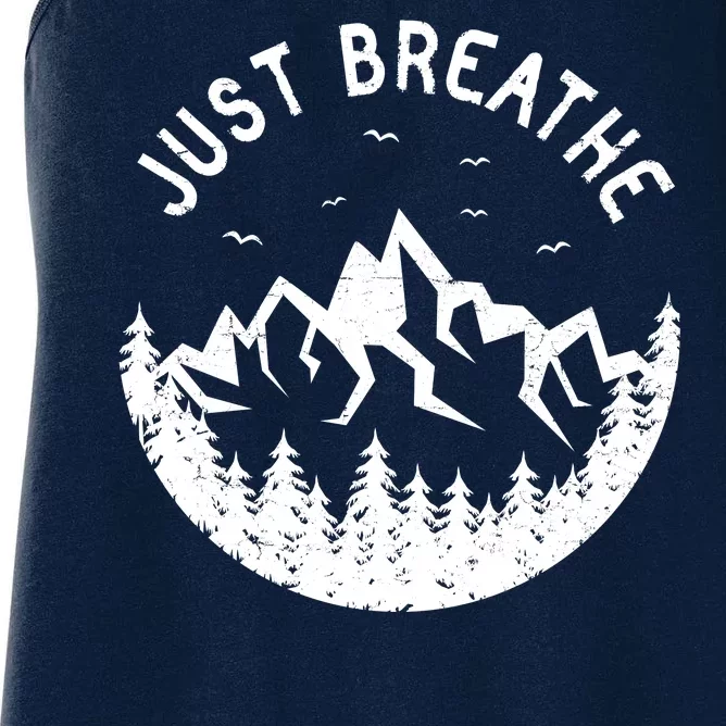 Vintage Just Breathe Nature Adventure Women's Racerback Tank